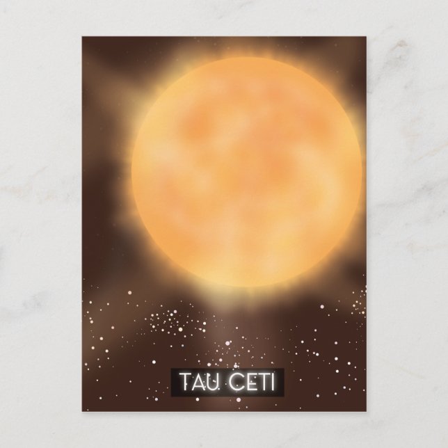 Postal Poster de arte espacial Tau Ceti (Anverso)