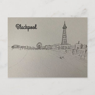 Postal Poster de arte original de la Torre Blackpool