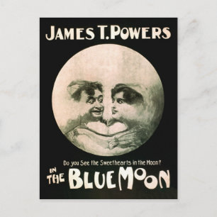 Postal Poster de Artes Escénicas Vintage Blue Moon 1906