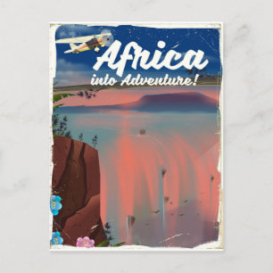 Postal Póster de aventura de cascada africana