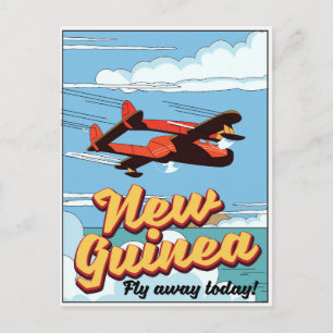 Postal Póster de aventura en Nueva Guinea.