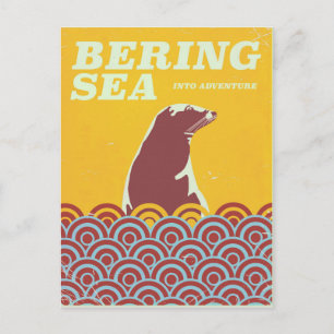 Postal Poster de aventuras al estilo de Bering Sea Vintag