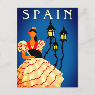 Postal Póster de bailaora flamenca de España