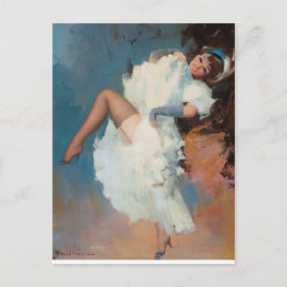 Postal Poster de bailarina cancanina de Francia