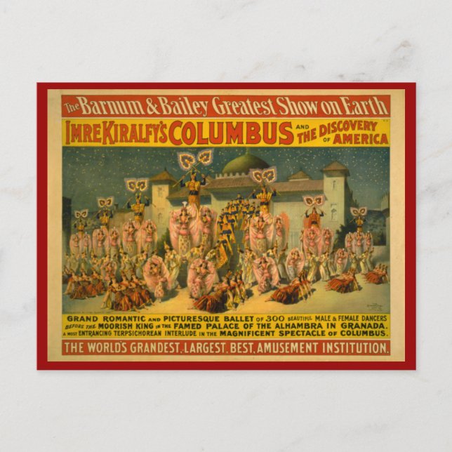 Postal Poster de Barnum y Bailey Circus (Anverso)