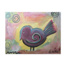 Poster de Bella Artes de pájaro rojo gordo