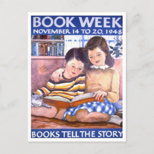 Postal Poster de Biblioteca de la Semana del Libro de Vin
