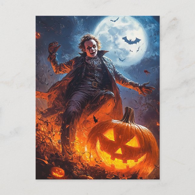 Postal Póster de boceto de Halloween. (Anverso)