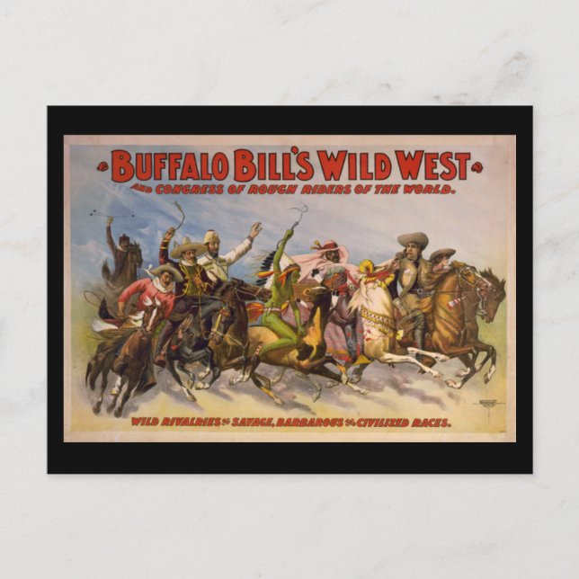 Postal Poster de Búfalo Bill's Wild West Cowboys (Anverso)