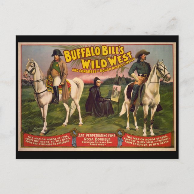 Postal Poster de Búfalo Bill's Wild West Cowboys (Anverso)