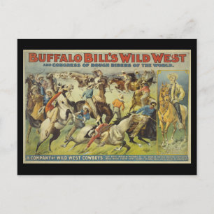 Postal Poster de Búfalo Bill's Wild West Cowboys