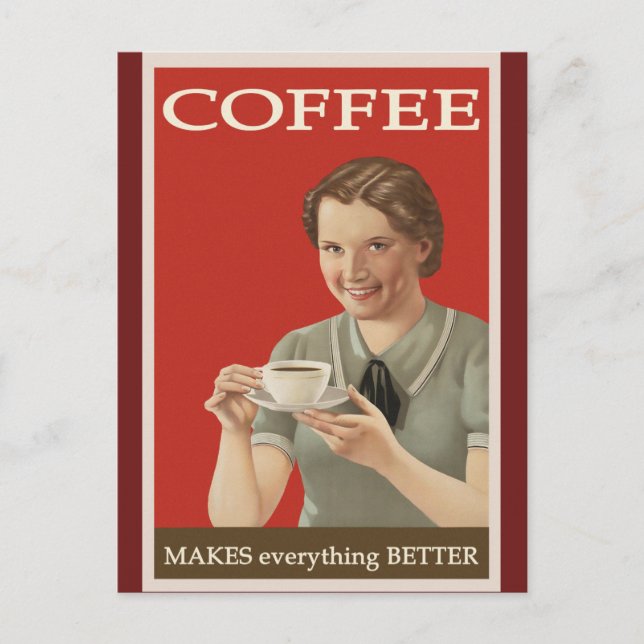 Postal Poster de café de época (Anverso)
