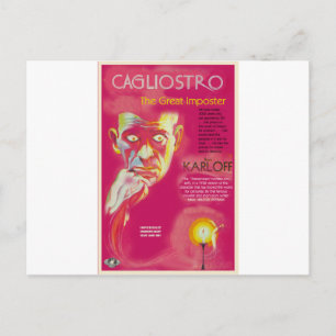 Postal Poster de Cagliostro (Boris Karloff)