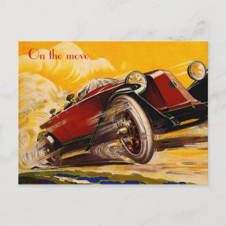 Postal Poster de carreras de coches de época