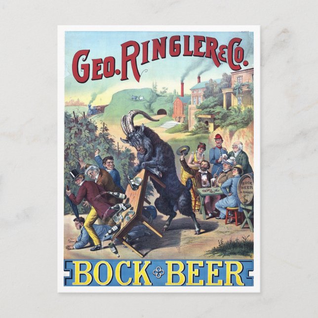 Postal Poster de cerveza de época (Anverso)