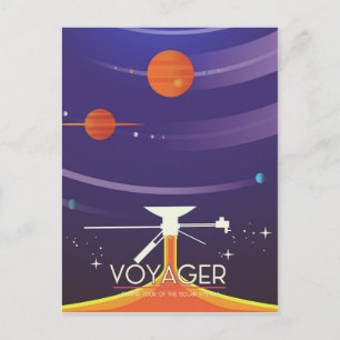 Postal Poster de Ciencia de Voyager Grand Tour