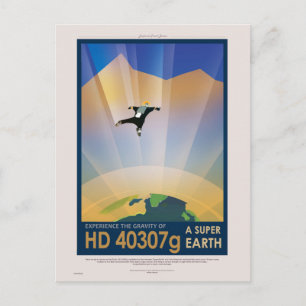 Postal Póster de ciencia ficción de viajes futuros de la 