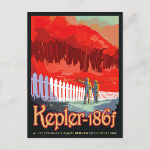 Postal Póster de ciencia ficción de viajes futuros de la