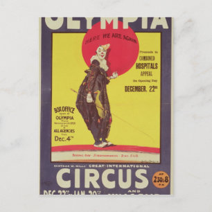 Postal Poster de circo Bertram Mills