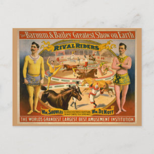 Postal Poster de circo de Barnum y Bailey