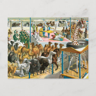Postal Póster de circo de personas de diferentes nacional