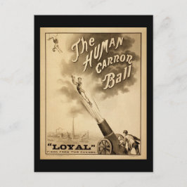 Postal Poster de circo ventilado humano Canon Ball alrede