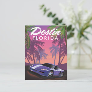 Postal Póster de coche deportivo Destin Florida EE. UU.