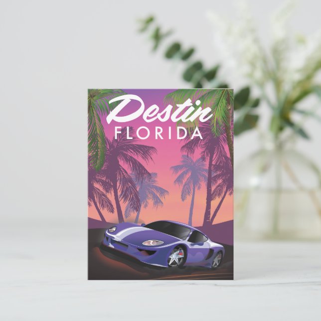 Postal Póster de coche deportivo Destin Florida EE. UU. (Anverso de pie)