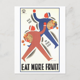 Postal Poster de "Comer más fruta"