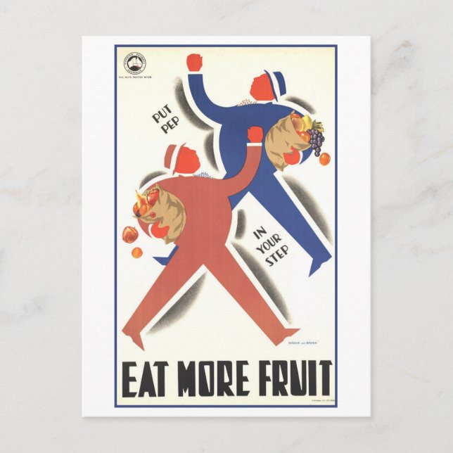 Postal Poster de "Comer más fruta" (Anverso)