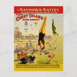 Postal Poster de Coney Island Sideshow