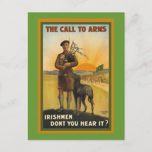 Postal Poster de contratación irlandés de WWI (Anverso)