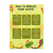 Poster de desperdicios de alimentos Reduzca los de