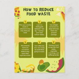 Postal Poster de desperdicios de alimentos Reduzca los de