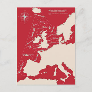 Postal Póster de envío vintage rojo británico