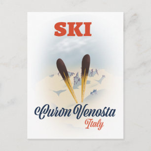 Postal Póster de esquí Curon Venosta Italia