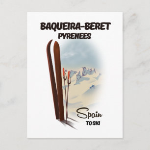 Postal Póster de esquí de Baqueira-Beret España.