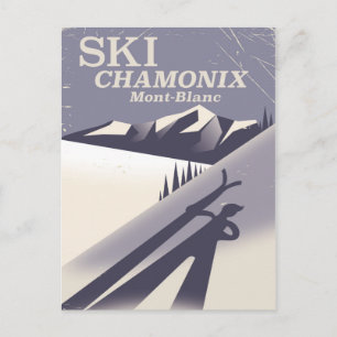 Postal Poster de esquí de cosecha Chamonix-Mont-Blanc
