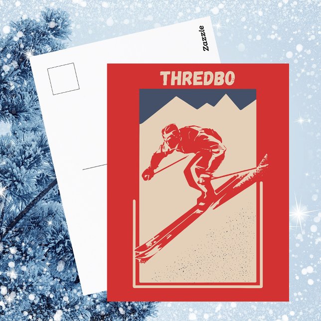 Postal Poster de esquí de época Resort australiano Thredb (Subido por el creador)