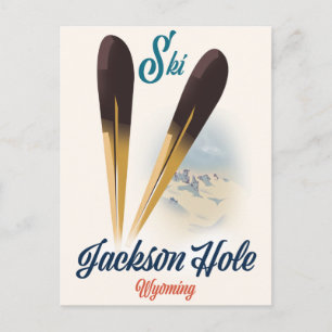 Postal Póster de esquí de Jackson Hole Wyoming