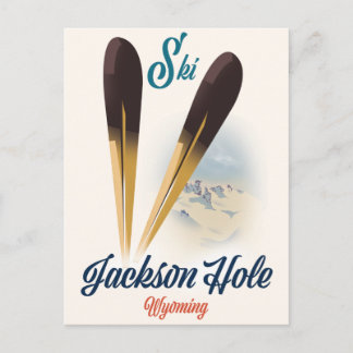 Postal Póster de esquí de Jackson Hole Wyoming