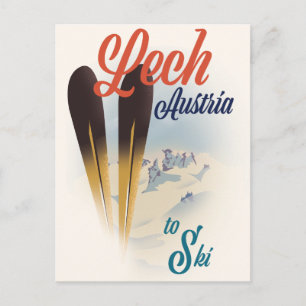Postal Poster de esquí de Lech Austria
