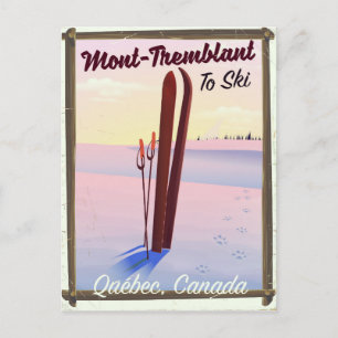 Postal Póster de esquí de Mont-Tremblant Québec.