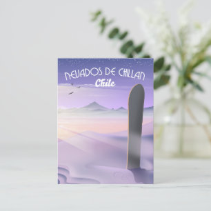 Postal Póster de esquí de Nevados de Chillán, Chile.
