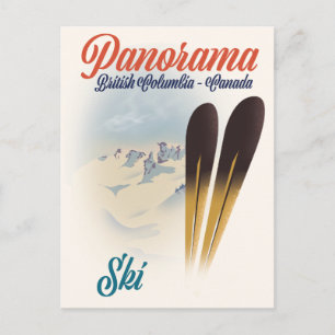 Postal Poster de esquí de Panorama British Columbia Canad