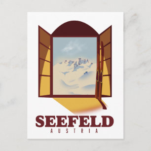 Postal Poster de esquí de Seefeld Austria