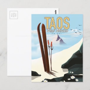 Postal Poster de esquí de Taos New Mexico