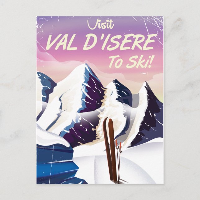 Postal Poster de esquí de Val-d'Isère (Anverso)
