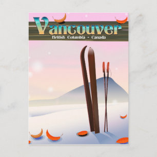 Postal Póster de esquí de Vancouver Columbia Británica