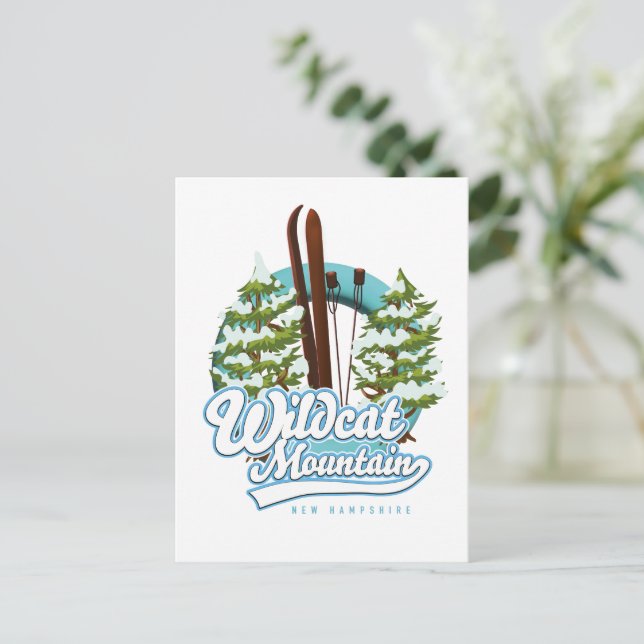 Postal Poster de esquí de Wildcat Mountain New Hampshire (Anverso de pie)